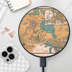 World Map Travel Pattern Architecture Wireless Fast Charger(black) by uniart180623