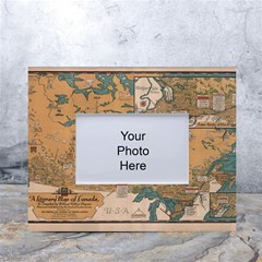 World Map Travel Pattern Architecture White Tabletop Photo Frame 4 x6  by uniart180623