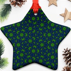 Green Patterns Lines Circles Texture Colorful Ornament (star) by uniart180623