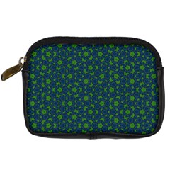 Green Patterns Lines Circles Texture Colorful Digital Camera Leather Case by uniart180623