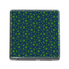 Green Patterns Lines Circles Texture Colorful Memory Card Reader (square 5 Slot) by uniart180623