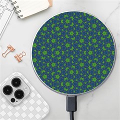 Green Patterns Lines Circles Texture Colorful Wireless Fast Charger(white) by uniart180623