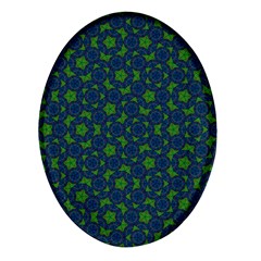 Green Patterns Lines Circles Texture Colorful Oval Glass Fridge Magnet (4 Pack) by uniart180623