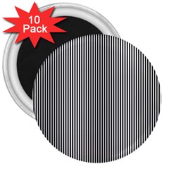 Stripe Line Pattern Black Lines 3  Magnets (10 Pack)  by Ravend