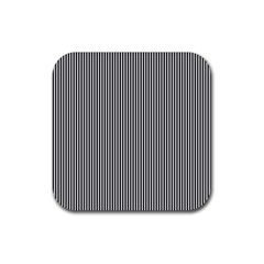 Stripe Line Pattern Black Lines Rubber Coaster (square) by Ravend