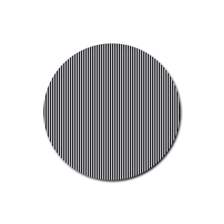 Stripe Line Pattern Black Lines Rubber Round Coaster (4 pack)