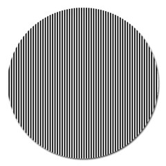 Stripe Line Pattern Black Lines Magnet 5  (Round)