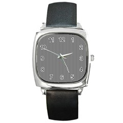 Stripe Line Pattern Black Lines Square Metal Watch