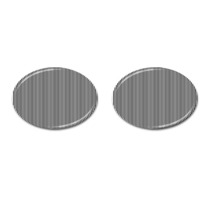 Stripe Line Pattern Black Lines Cufflinks (Oval)