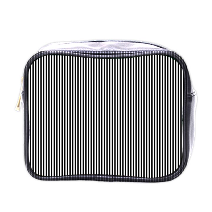 Stripe Line Pattern Black Lines Mini Toiletries Bag (One Side)