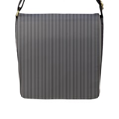 Stripe Line Pattern Black Lines Flap Closure Messenger Bag (L)