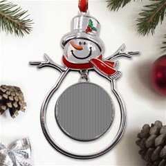 Stripe Line Pattern Black Lines Metal Snowman Ornament