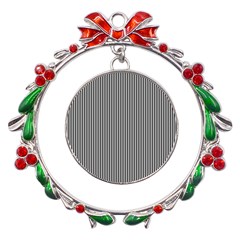 Stripe Line Pattern Black Lines Metal X mas Wreath Ribbon Ornament