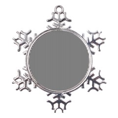 Stripe Line Pattern Black Lines Metal Large Snowflake Ornament