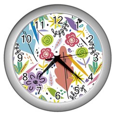 Flower Spring Wall Clock (silver) by Ravend