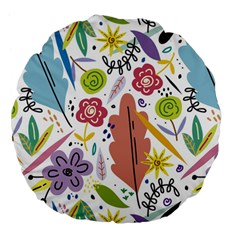 Flower Spring Large 18  Premium Flano Round Cushions by Ravend