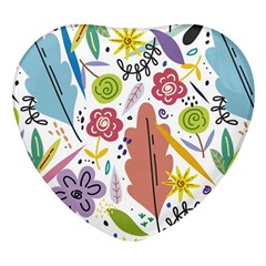 Flower Spring Heart Glass Fridge Magnet (4 Pack)