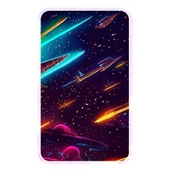 Night Sky Neon Spaceship Drawing Memory Card Reader (rectangular) by Ravend