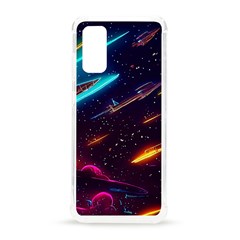 Night Sky Neon Spaceship Drawing Samsung Galaxy S20 6 2 Inch Tpu Uv Case by Ravend