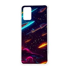 Night Sky Neon Spaceship Drawing Samsung Galaxy S20plus 6 7 Inch Tpu Uv Case by Ravend