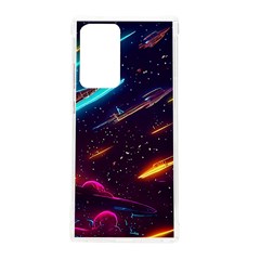 Night Sky Neon Spaceship Drawing Samsung Galaxy Note 20 Ultra Tpu Uv Case by Ravend