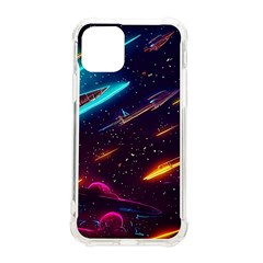 Night Sky Neon Spaceship Drawing Iphone 11 Pro 5 8 Inch Tpu Uv Print Case by Ravend