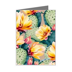 Prickly Pear Cactus Flower Plant Mini Greeting Card by Ravend