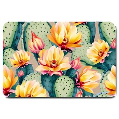 Prickly Pear Cactus Flower Plant Large Doormat by Ravend