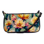 Prickly Pear Cactus Flower Plant Shoulder Clutch Bag Front