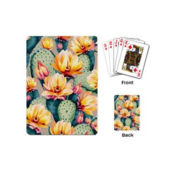 Prickly Pear Cactus Flower Plant Playing Cards Single Design (mini) by Ravend