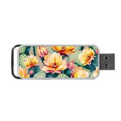 Prickly Pear Cactus Flower Plant Portable Usb Flash (two Sides) by Ravend