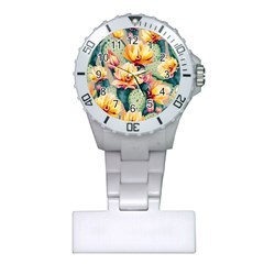 Prickly Pear Cactus Flower Plant Plastic Nurses Watch by Ravend