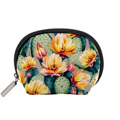 Prickly Pear Cactus Flower Plant Accessory Pouch (small) by Ravend