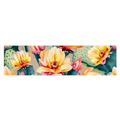 Prickly Pear Cactus Flower Plant Oblong Satin Scarf (16  X 60 ) by Ravend