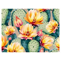 Prickly Pear Cactus Flower Plant Premium Plush Fleece Blanket (extra Small) by Ravend