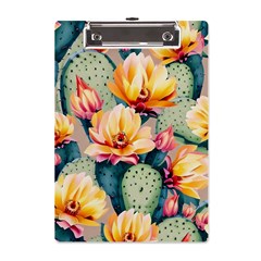 Prickly Pear Cactus Flower Plant A5 Acrylic Clipboard by Ravend