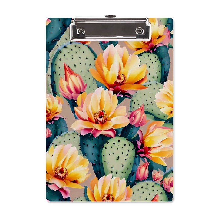 Prickly Pear Cactus Flower Plant A5 Acrylic Clipboard