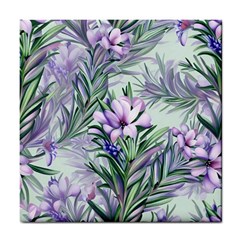 Beautiful Rosemary Floral Pattern Tile Coaster by Ravend