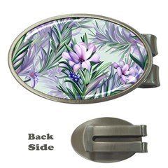 Beautiful Rosemary Floral Pattern Money Clips (oval)  by Ravend