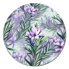 Beautiful Rosemary Floral Pattern Magnet 5  (round) by Ravend