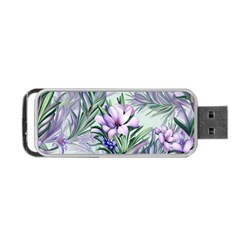 Beautiful Rosemary Floral Pattern Portable Usb Flash (one Side) by Ravend