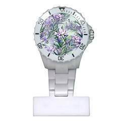 Beautiful Rosemary Floral Pattern Plastic Nurses Watch by Ravend