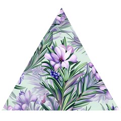 Beautiful Rosemary Floral Pattern Wooden Puzzle Triangle by Ravend