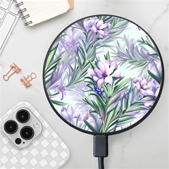 Beautiful Rosemary Floral Pattern Wireless Fast Charger(black) by Ravend