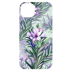 Beautiful Rosemary Floral Pattern Iphone 14 Plus Black Uv Print Case