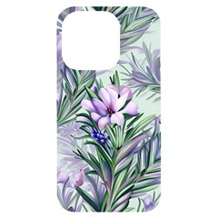 Beautiful Rosemary Floral Pattern Iphone 14 Pro Black Uv Print Case