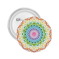 Mandala Pattern Rainbow Pride 2 25  Buttons by Ravend