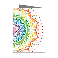 Mandala Pattern Rainbow Pride Mini Greeting Cards (pkg Of 8) by Ravend