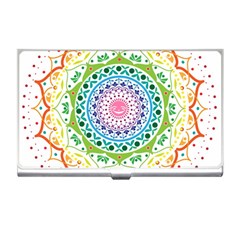 Mandala Pattern Rainbow Pride Business Card Holder by Ravend