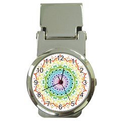 Mandala Pattern Rainbow Pride Money Clip Watches by Ravend